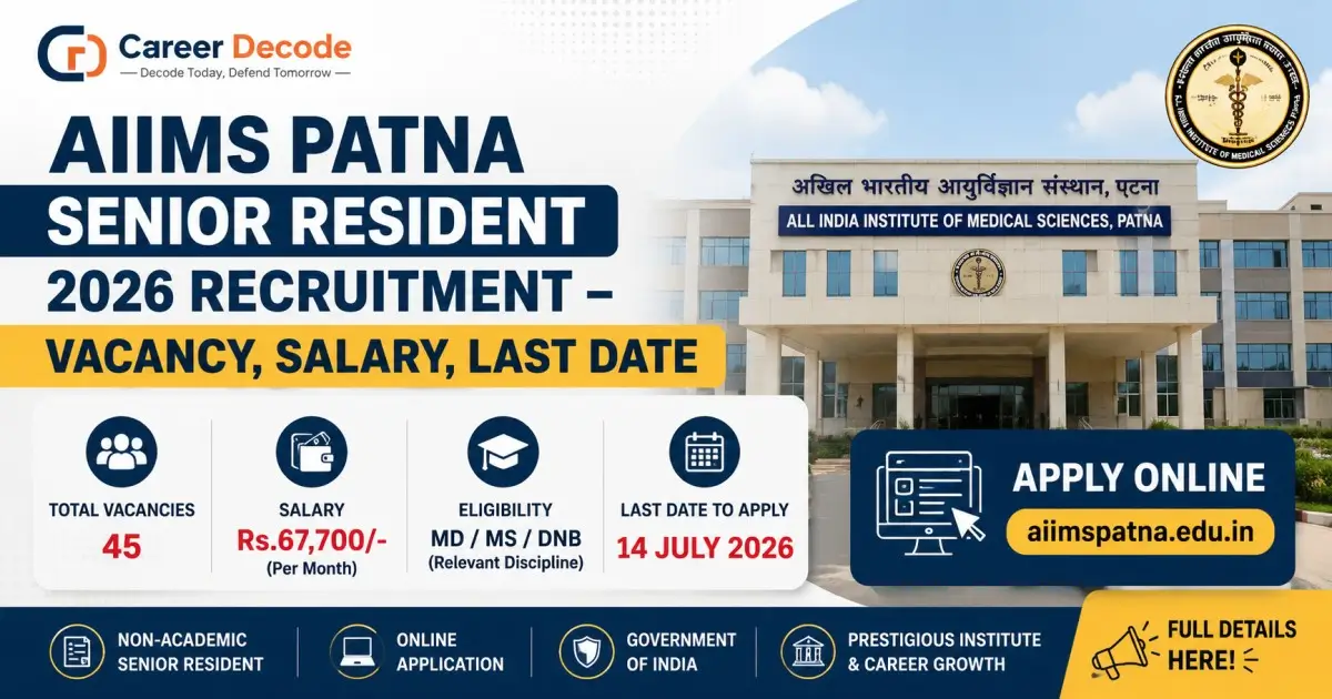 AIIMS Patna Senior Resident 2026 Recruitment - Vacancy, Salary, Last Date