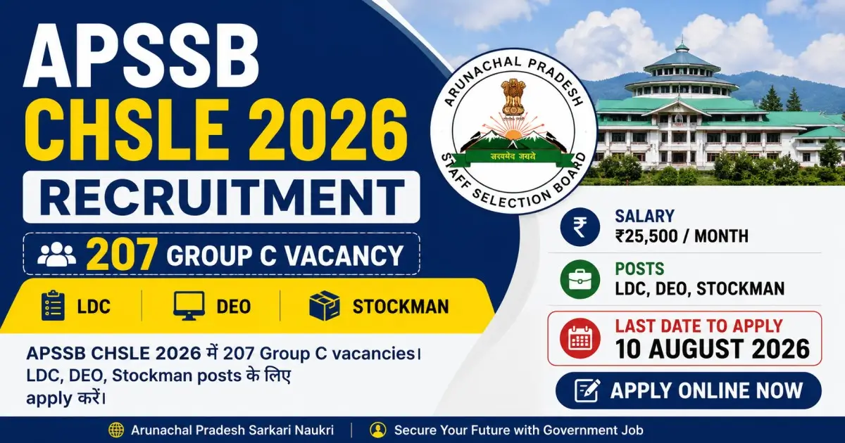 APSSB CHSLE 2026 Recruitment - 207 Group C Vacancy, Salary, Last Date