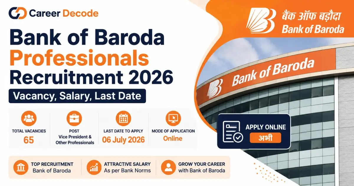 Bank of Baroda Professionals Recruitment 2026 - Vacancy, Salary, Last Date