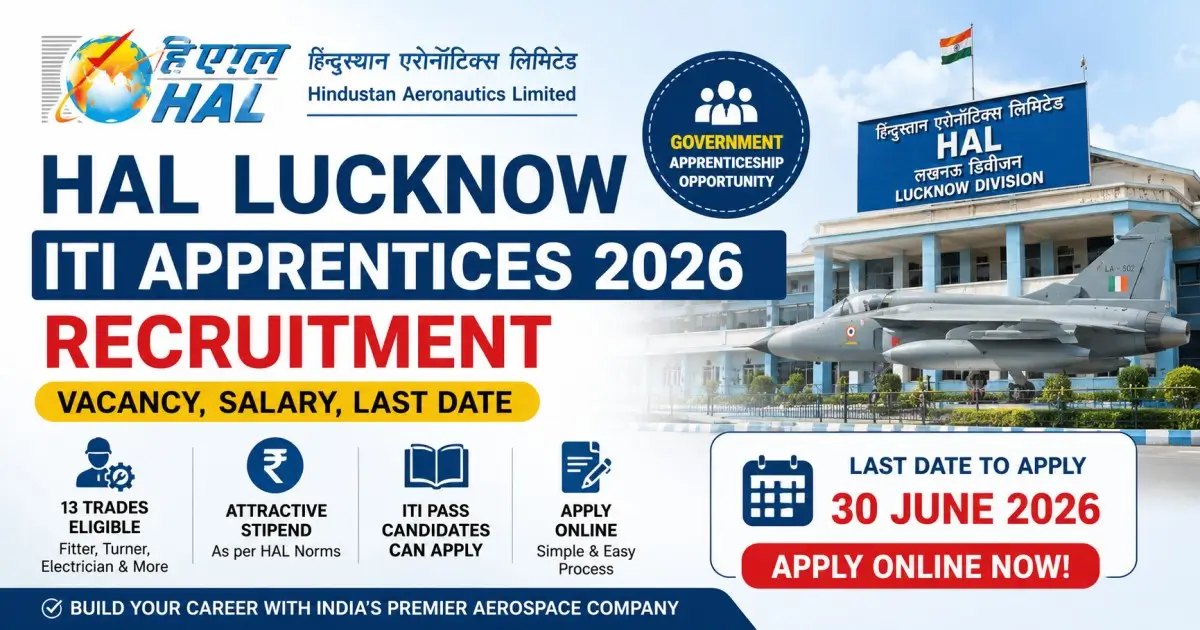 HAL Lucknow ITI Apprentices 2026 Recruitment - Vacancy, Salary, Last Date