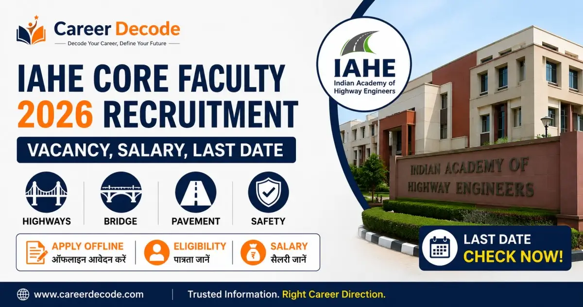 IAHE Core Faculty 2026 Recruitment - Vacancy, Salary, Last Date