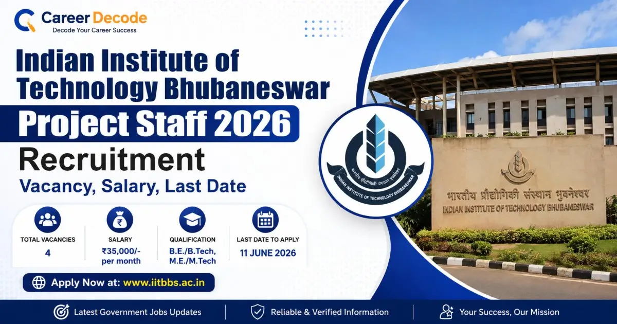 Indian Institute of Technology Bhubaneswar Project Staff 2026 Recruitment - Vacancy, Salary, Last Date