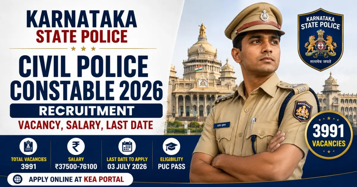 Karnataka State Police Civil Police Constable 2026 Recruitment - Vacancy, Salary, Last Date