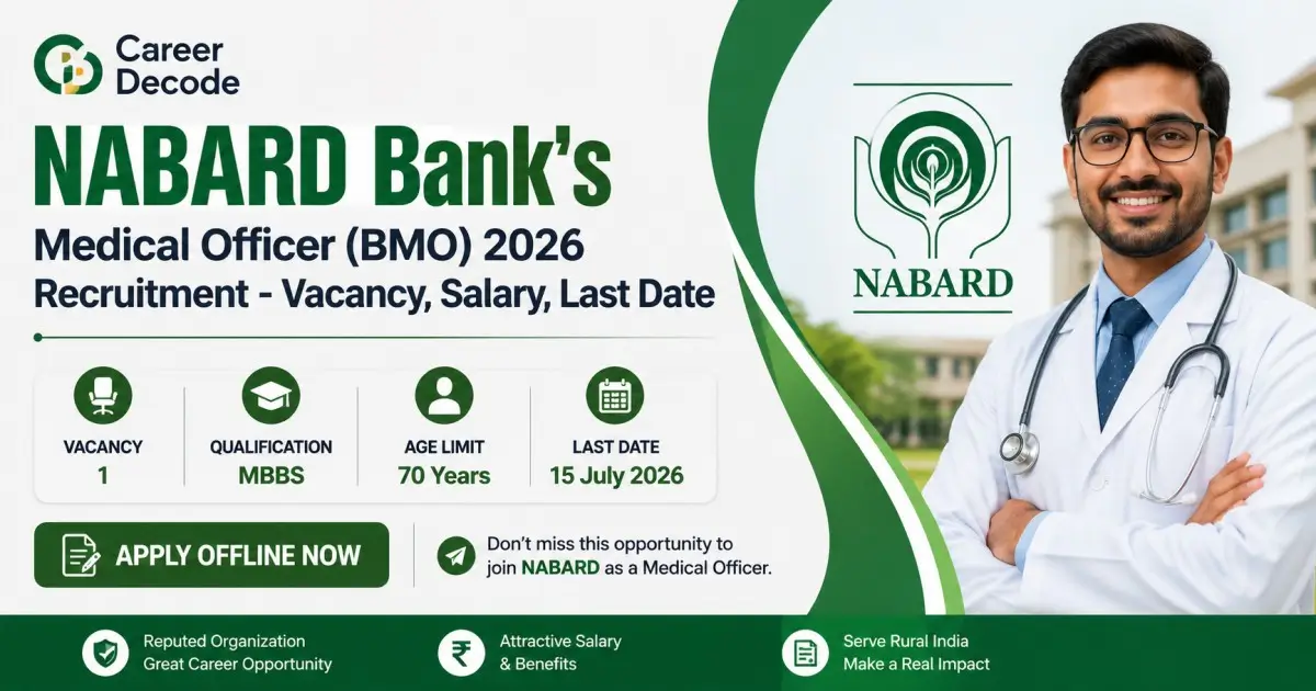 NABARD Bank's Medical Officer (BMO) 2026 Recruitment - Vacancy, Salary, Last Date