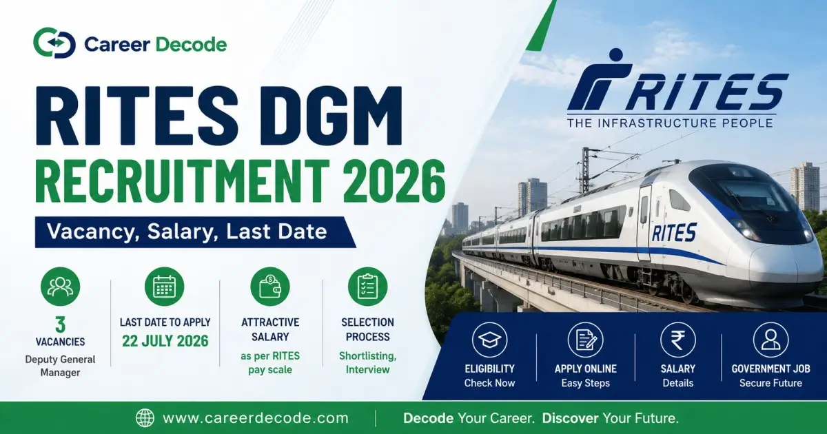 RITES DGM Recruitment 2026 - Vacancy, Salary, Last Date