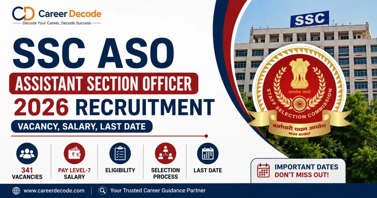 SSC ASO Assistant Section Officer 2026 Recruitment - Vacancy, Salary, Last Date