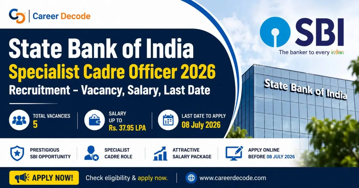 State Bank of India Specialist Cadre Officer 2026 Recruitment - Vacancy, Salary, Last Date