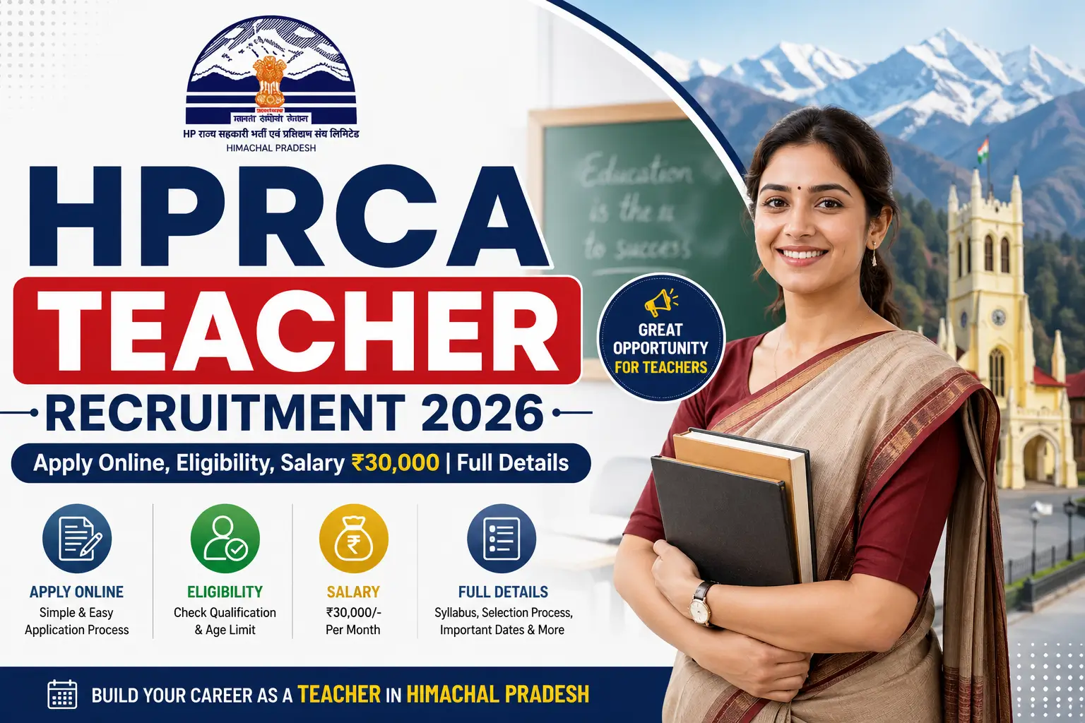HPRCA Teacher Recruitment 2026 - Apply Online, Eligibility, Salary ₹30,000 | Full Details